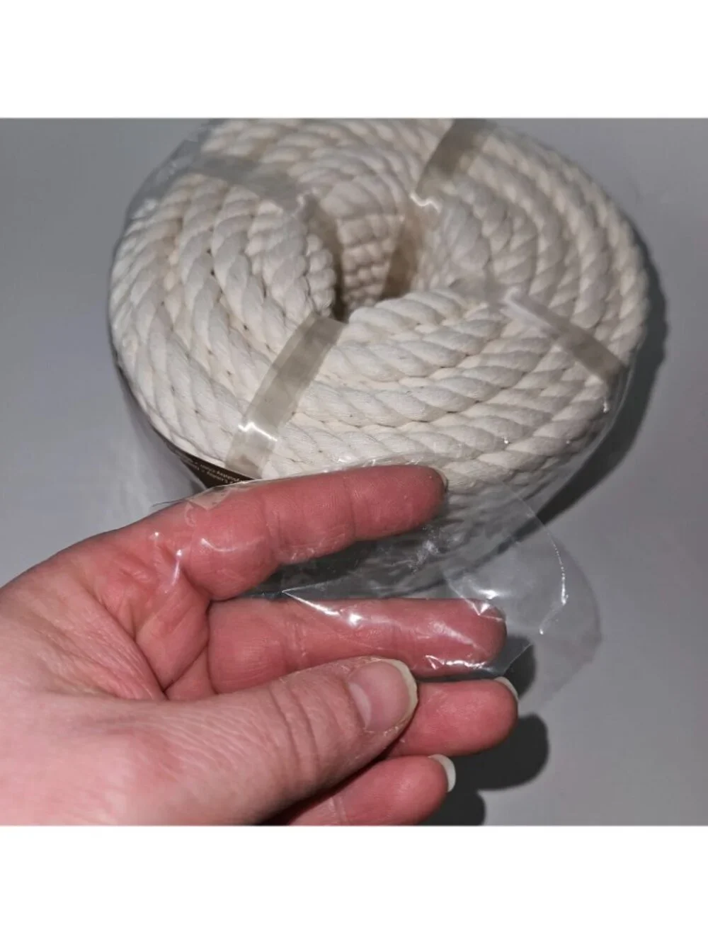 NOS Natural Cord 100% Cotton 3 Ply 100 ft 8mm Thick Hobby Lobby 2016
